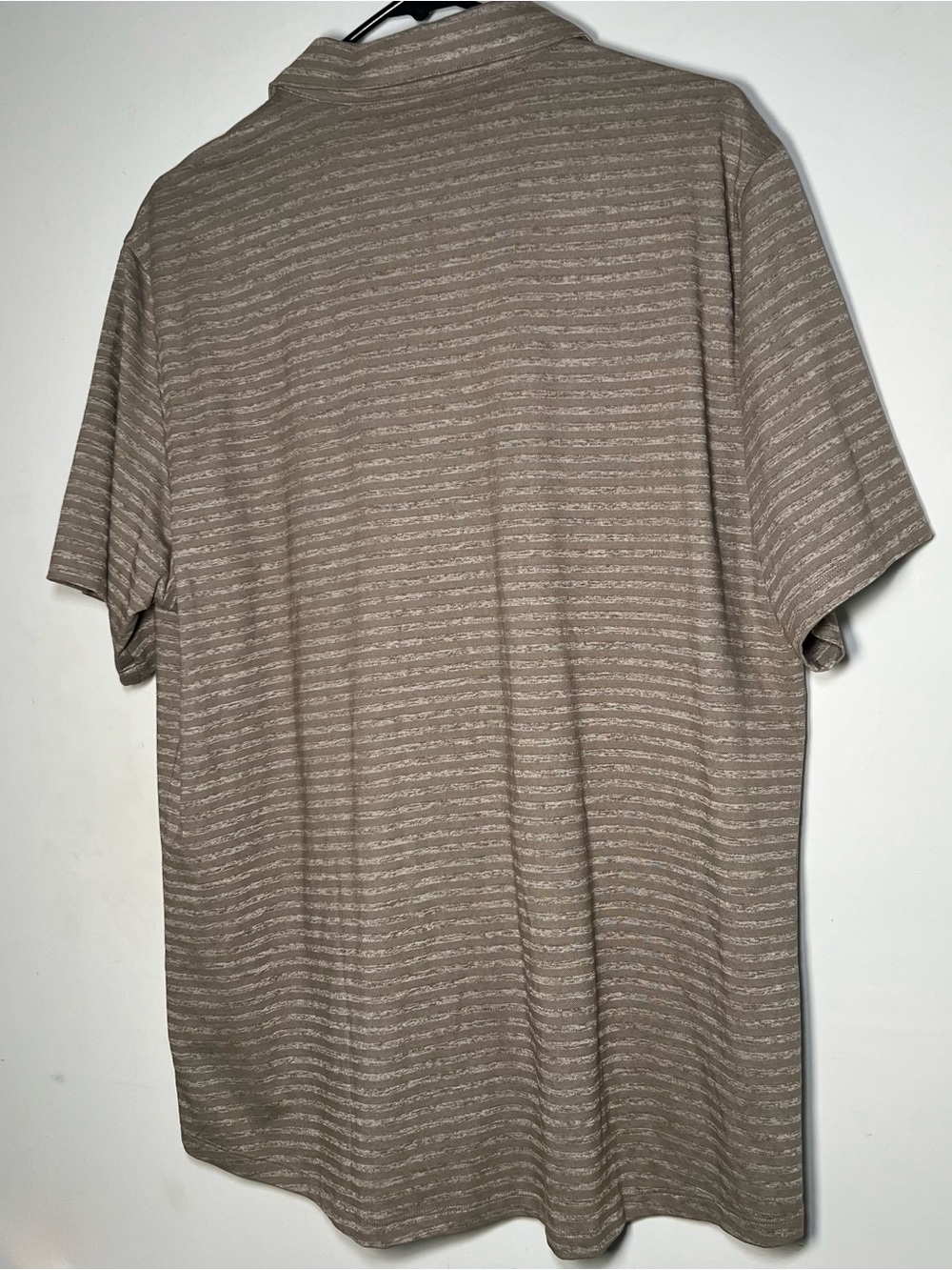Robert Barakett XL Beige Textured Stripe Knit Button Front Polo Shirt Mens - Picture 15 of 16